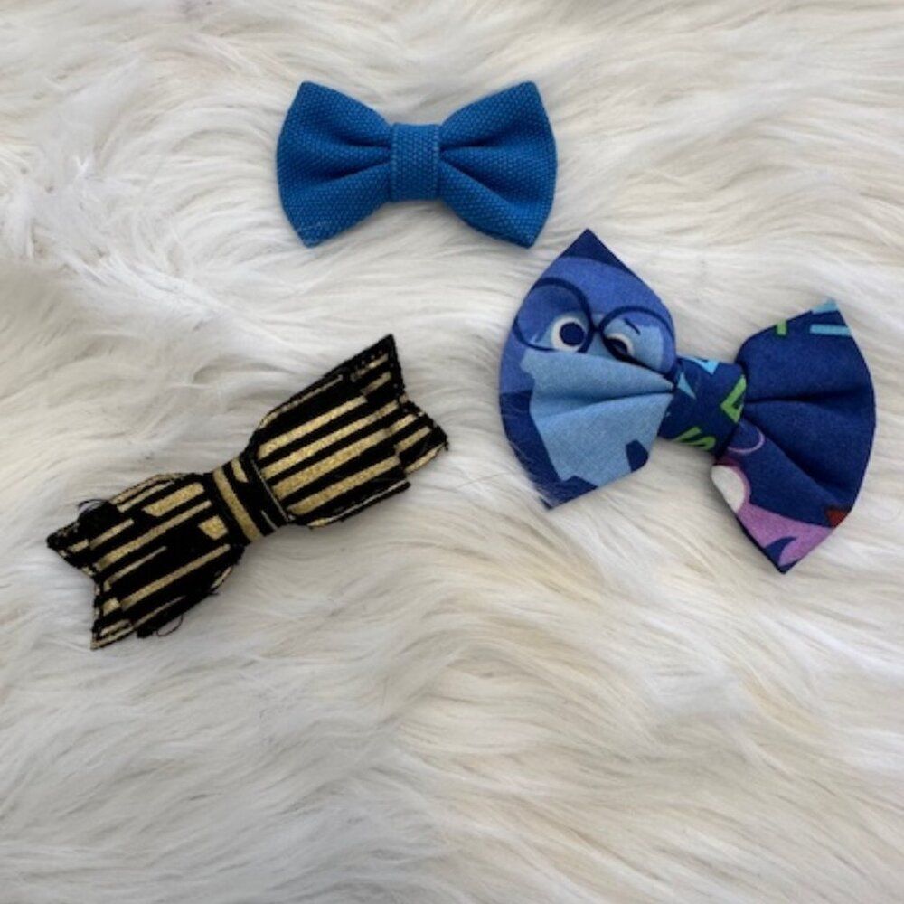 Bundle (3) of 2" & 3" Bow Tie Bows 5B8089 Handmade NWT Boutique
